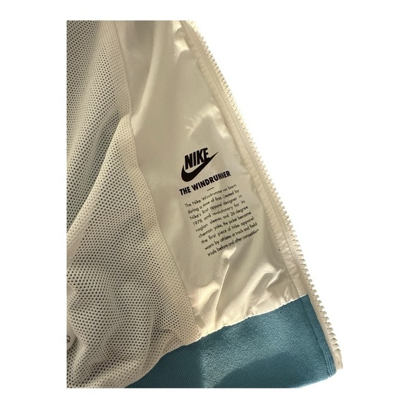 NIKE Women's Sportwear Windrunner Jacket Blue/Yellow/Cream Full Zip Hoodie - Picture 7 of 12